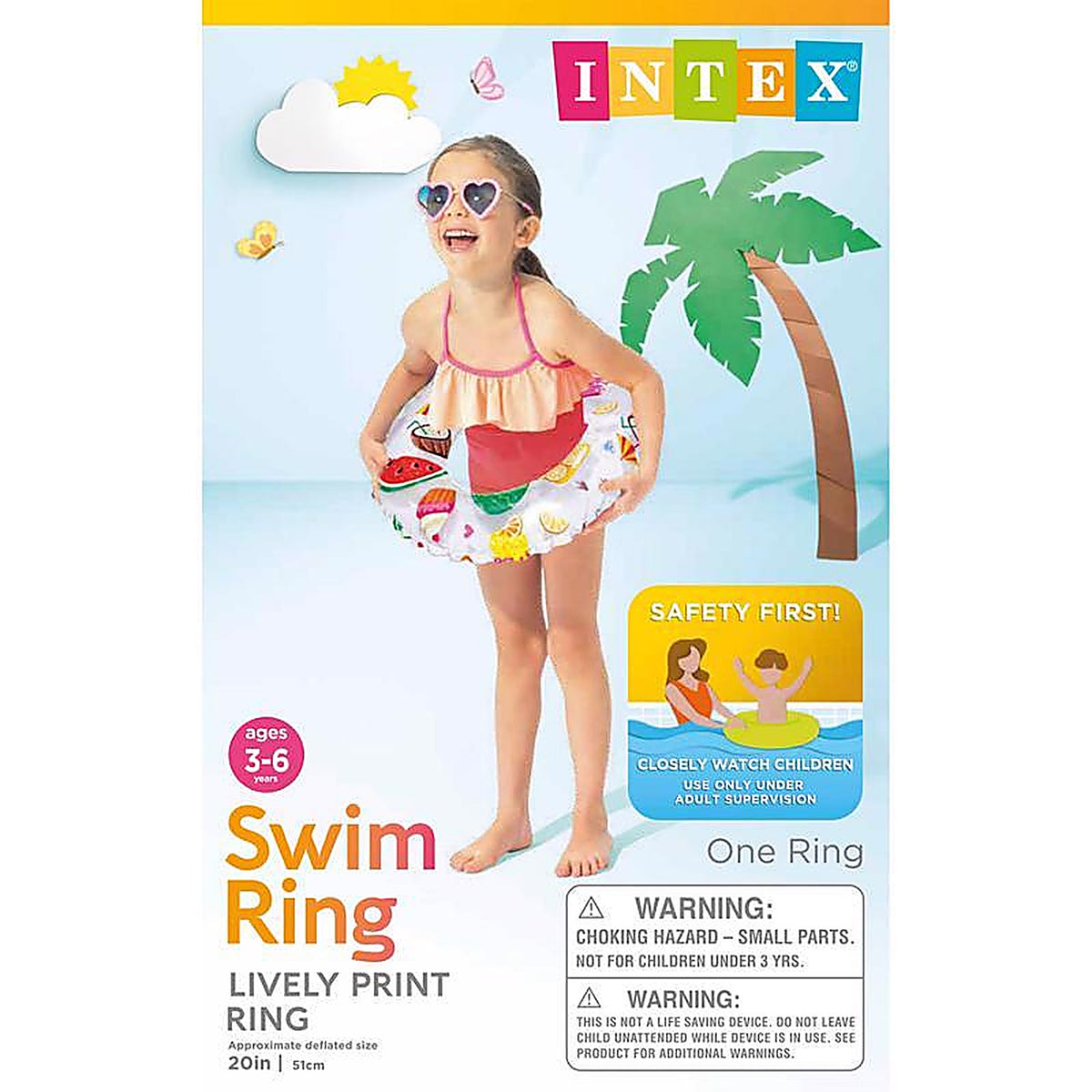 Intex - 59230EP - Multicolored Vinyl Inflatable Swim Ring Floating Tube
