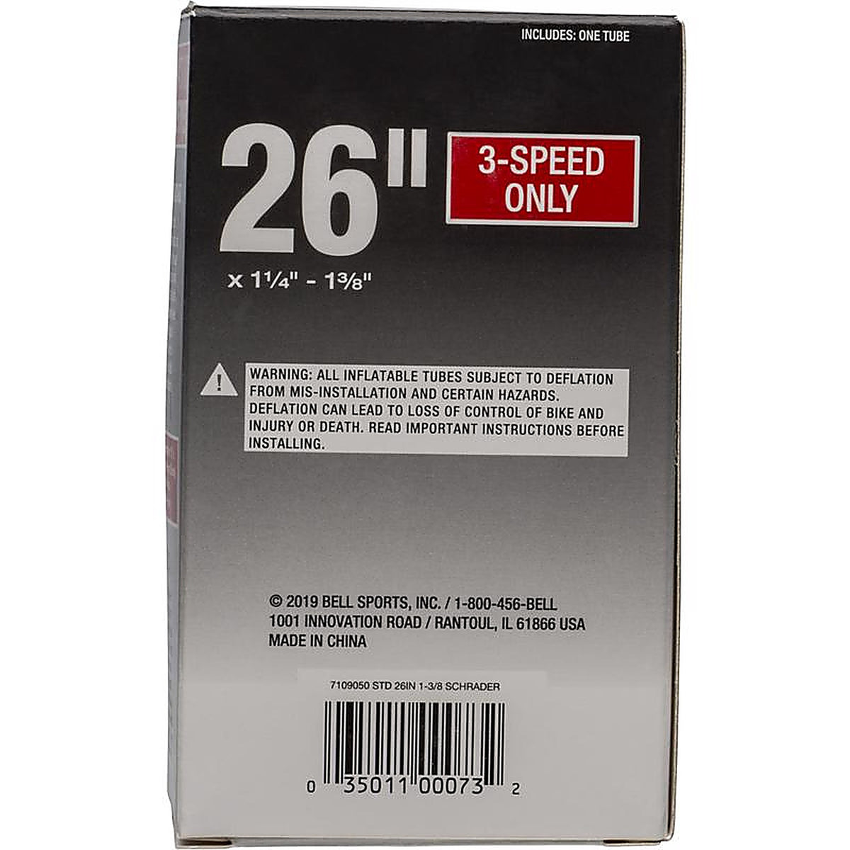 Bell Sports - 7109050 - 26 in. Rubber Bicycle Inner Tube 1 pk