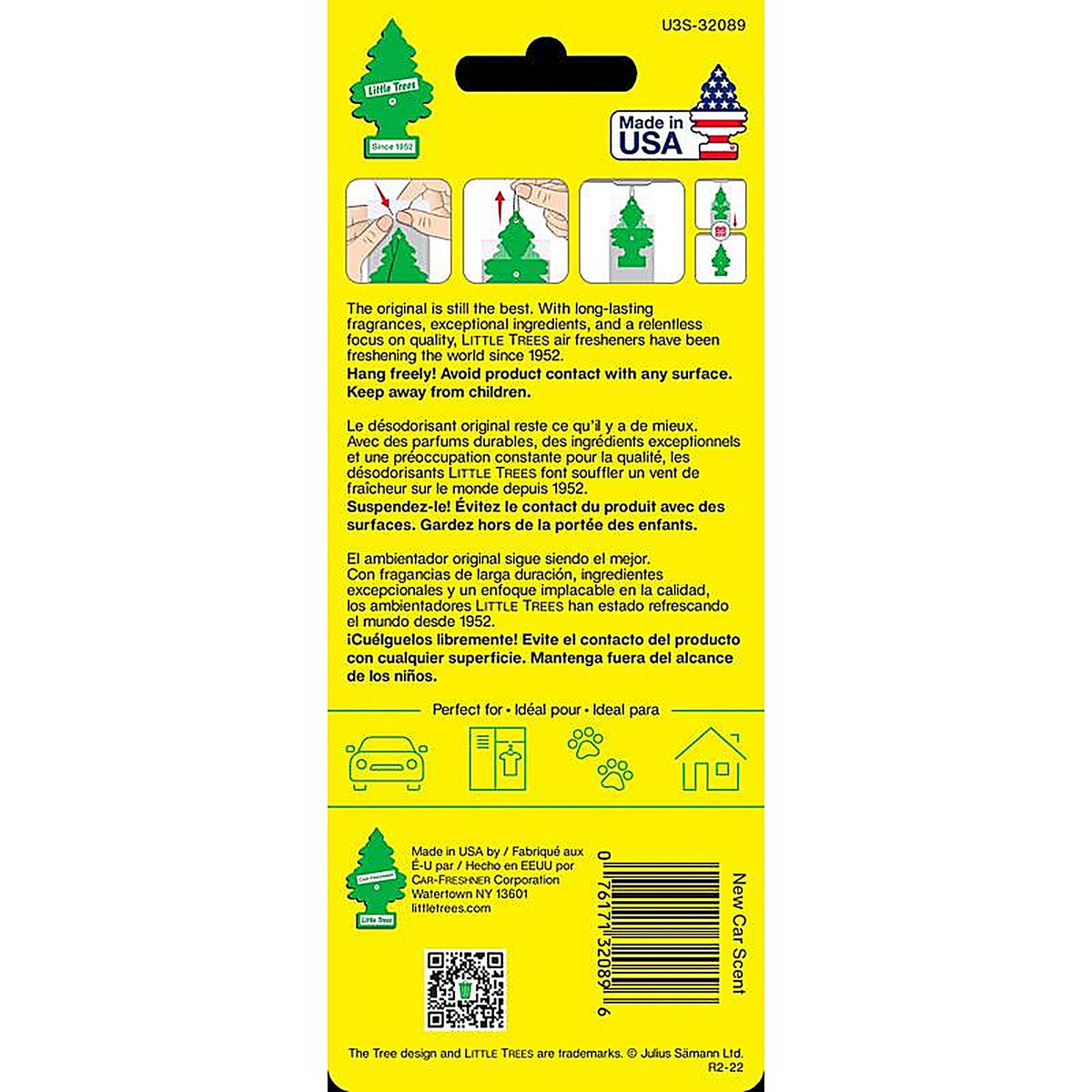Little Trees - U3S-32089 - Blue Car Air Freshener - 3/Pack