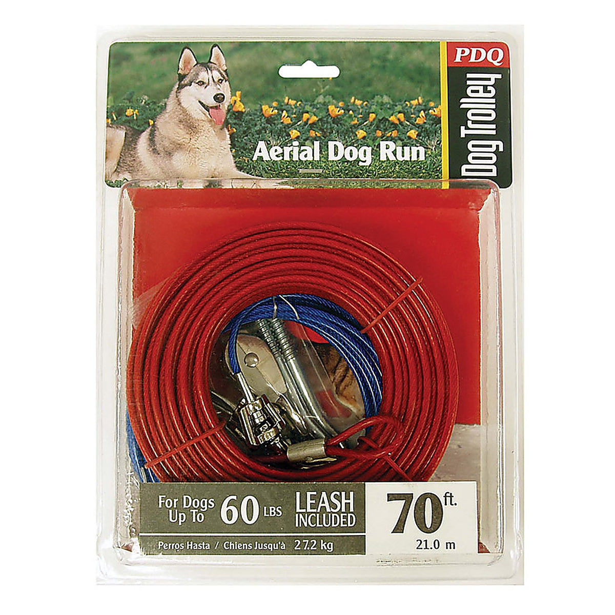 Boss Pet - Q507000099 - Red Tie-Out Vinyl Coated Cable Dog Tie Out Large