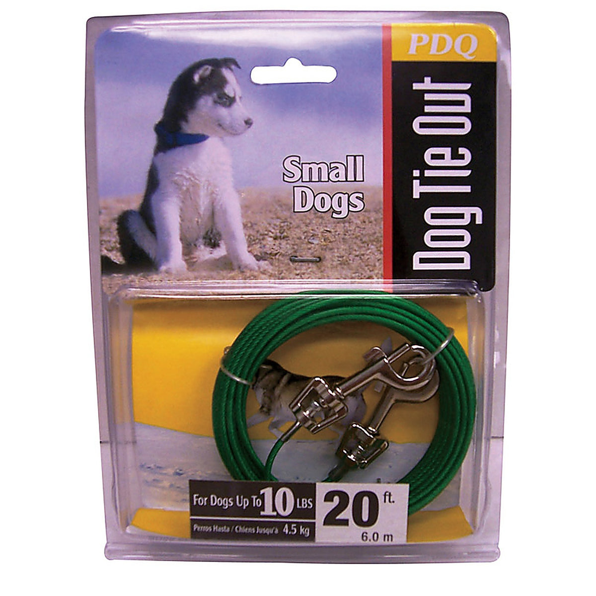 Boss Pet - Q222000099 - Green / Silver Vinyl Coated Cable Dog Tie Out Small
