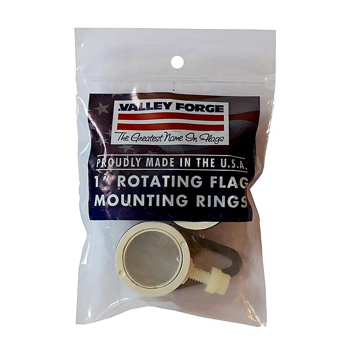 Valley Forge - 28219 - 1 in. L Plastic Flag Mounting Rings Brushed