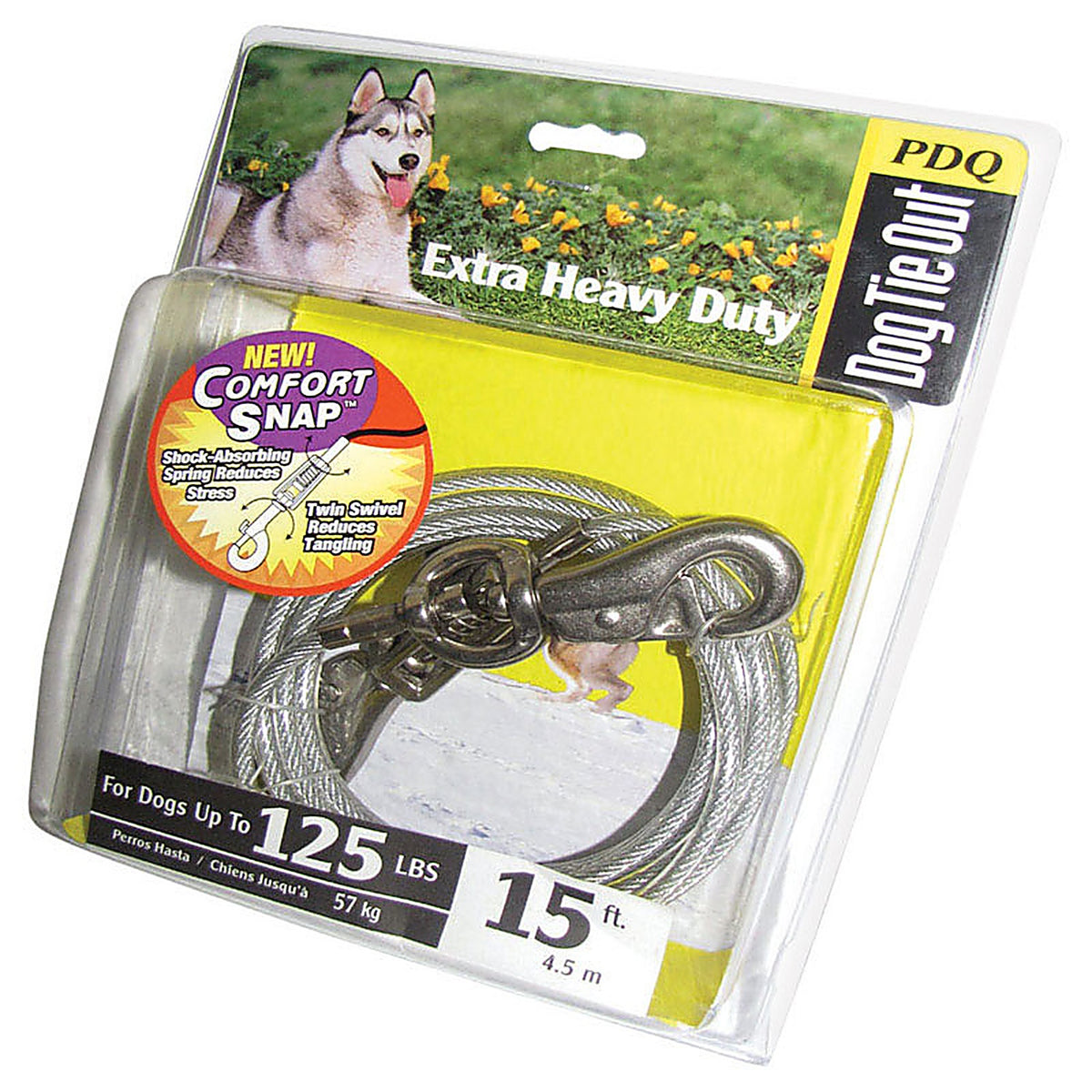 Boss Pet - Q5715SPG99 - Silver Tie-Out Vinyl Coated Cable Dog Tie Out X-Large