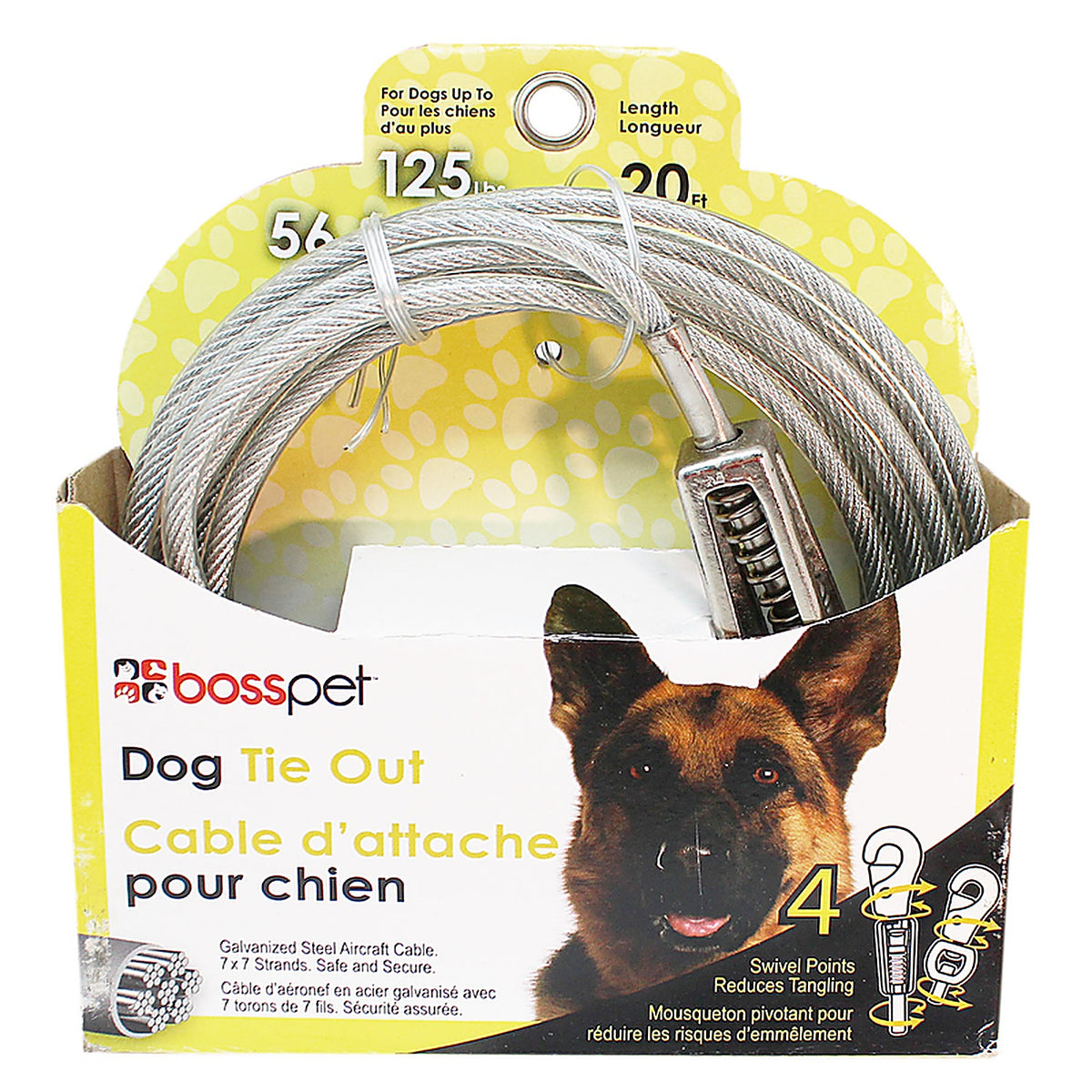 Boss Pet - Q5720SPG99 - Silver Tie-Out Vinyl Coated Cable Dog Tie Out X-Large