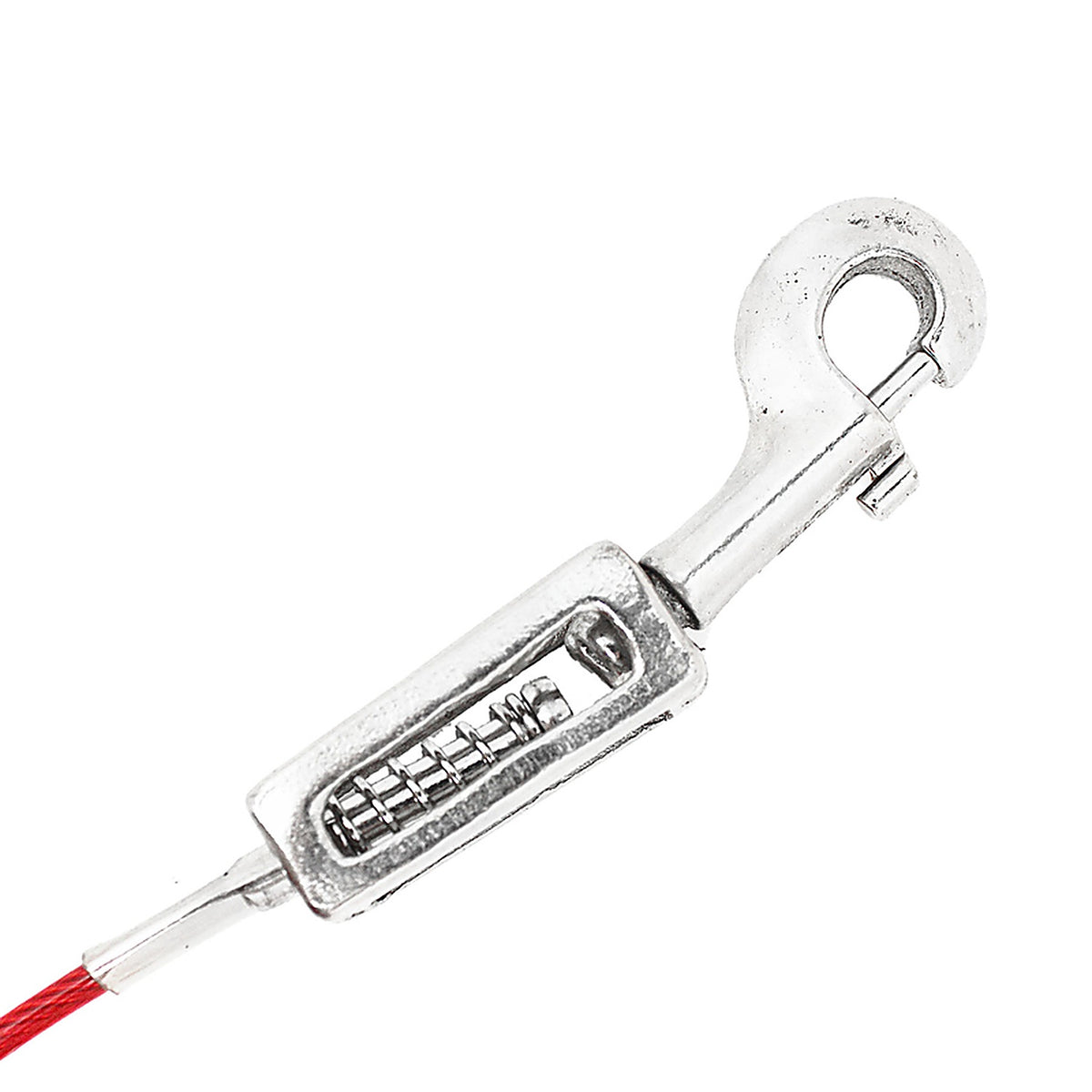 Boss Pet - Q3530SPG99 - Red Tie-Out with Spring Vinyl Coated Cable Dog Tie Out Large