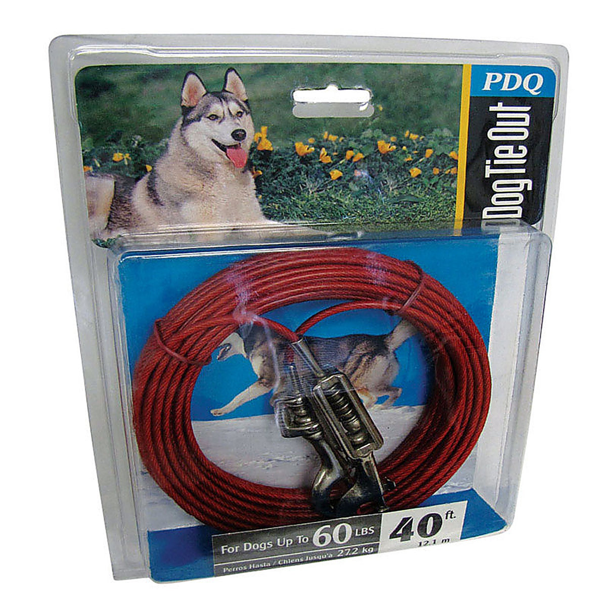 Boss Pet - Q3540SPG99 - Red Vinyl Coated Cable Dog Tie Out Large