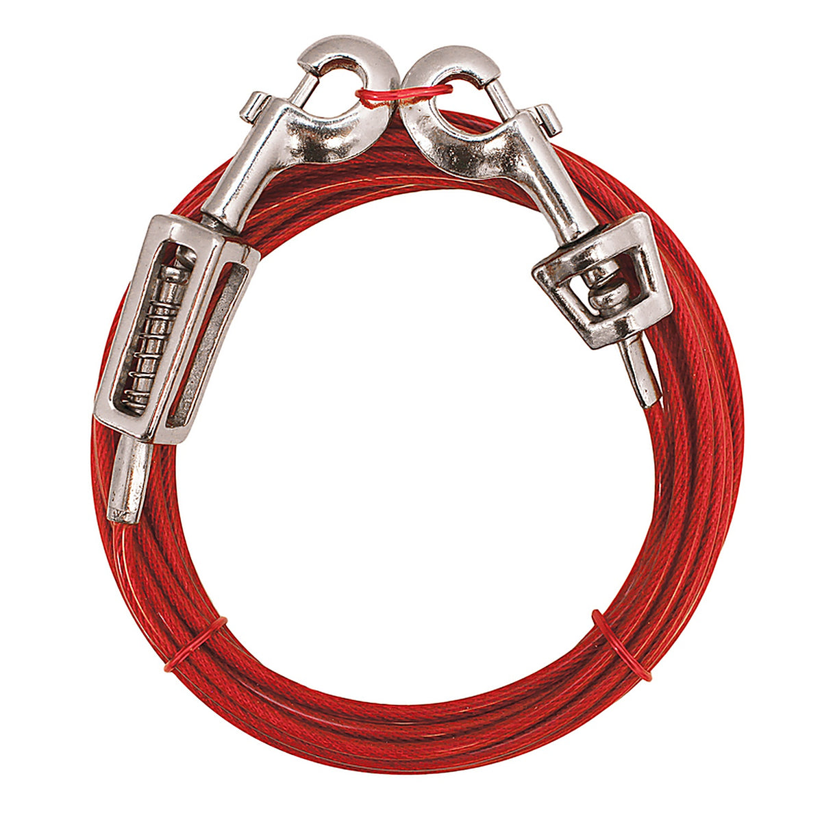 Boss Pet - Q3540SPG99 - Red Vinyl Coated Cable Dog Tie Out Large