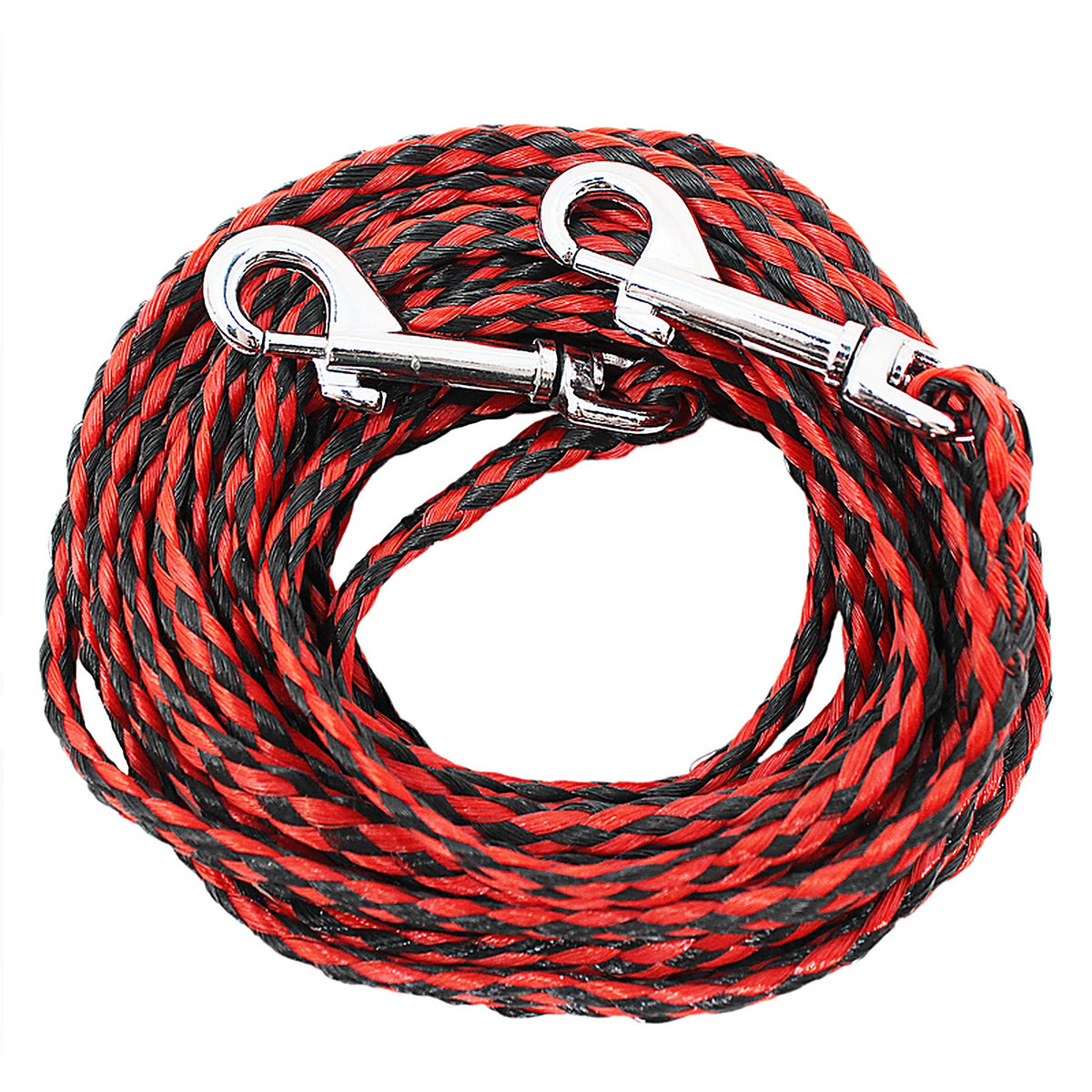 Boss Pet - Q241500099 - Red / Black Poly Dog Tie Out Rope Small/Medium