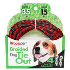 Boss Pet - Q241500099 - Red / Black Poly Dog Tie Out Rope Small/Medium