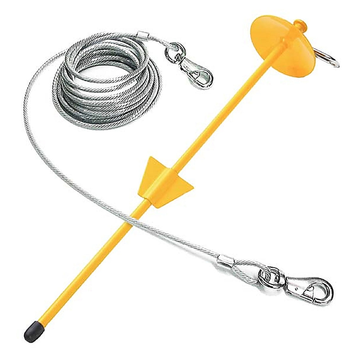 Boss Pet - Q5730DOM99 - Yellow Tie-Out with Stake Metal Dog Tie Out Stake X-Large