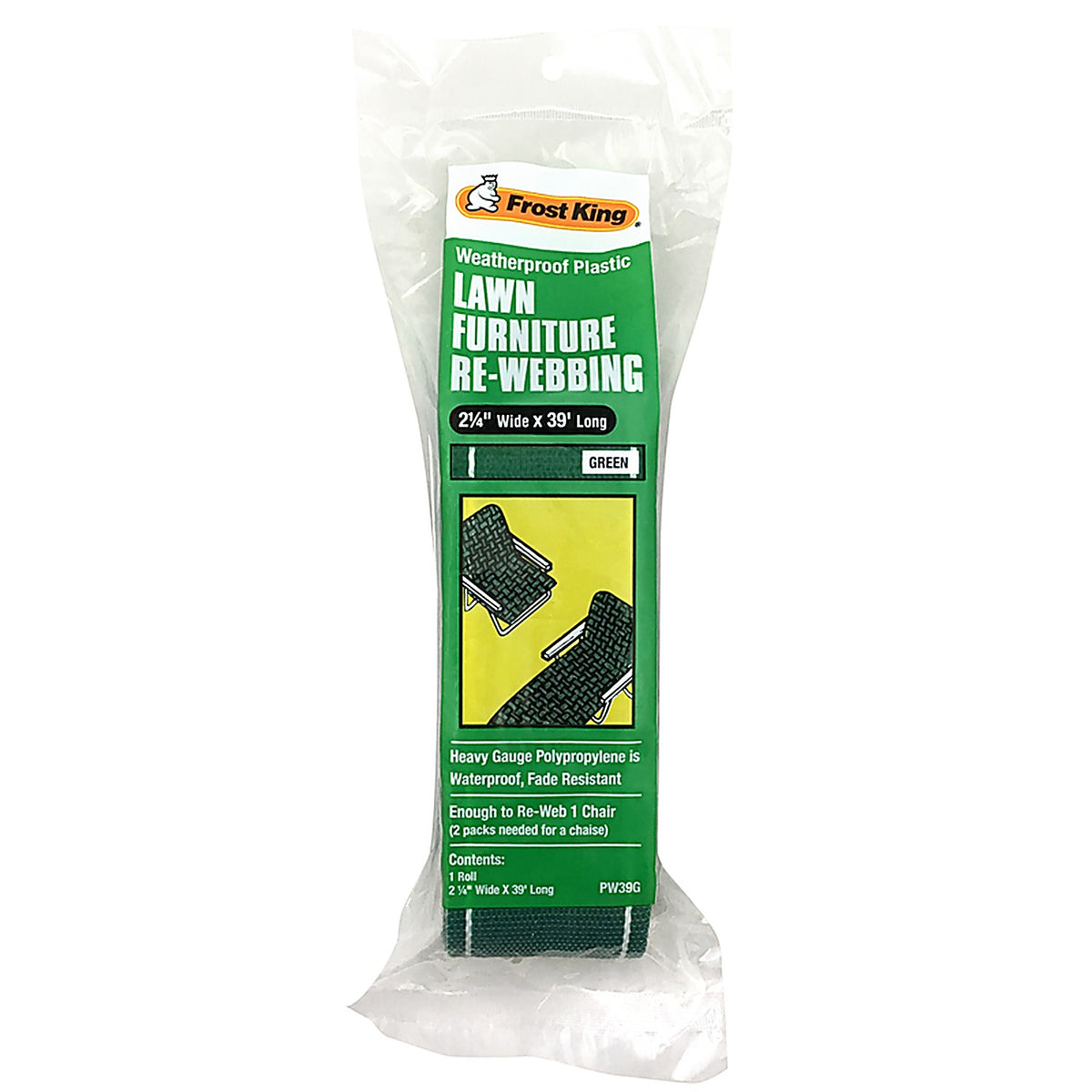 Frost King - PW39G - Polypropylene Chair Webbing Green