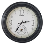 Taylor - 6740 - Decorative Clock/Thermometer Plastic Black