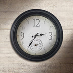 Taylor - 6740 - Decorative Clock/Thermometer Plastic Black