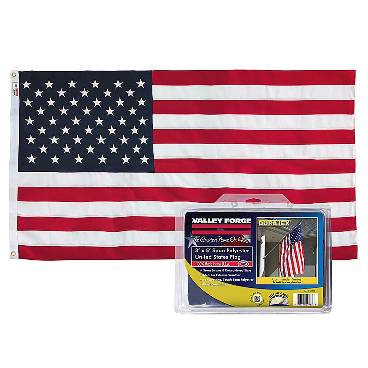 Valley Forge - USDT3 - American Flag 3 ft. H x 5 ft. W