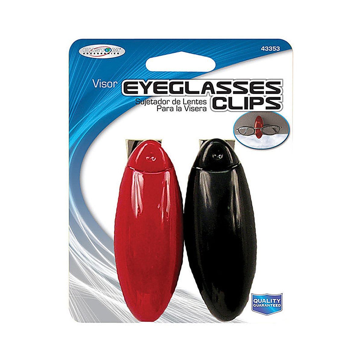 Custom Accessories - 43353 - Visor Eyeglass Clips - 2/Pack Universal to fit all sunglasses or glasses