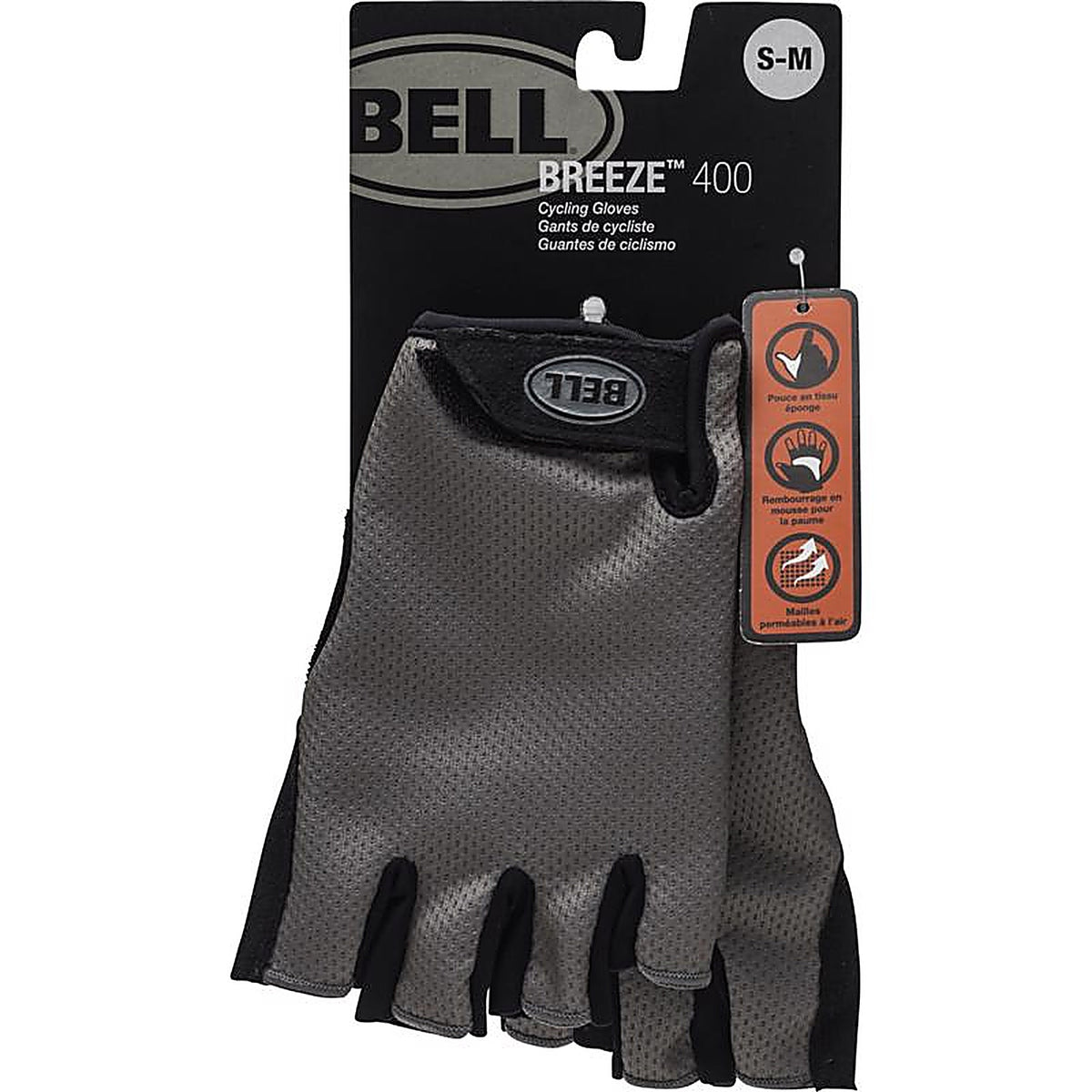 Bell Sports - 7104415 - Breeze Neoprene Bike Glove Black/Grey