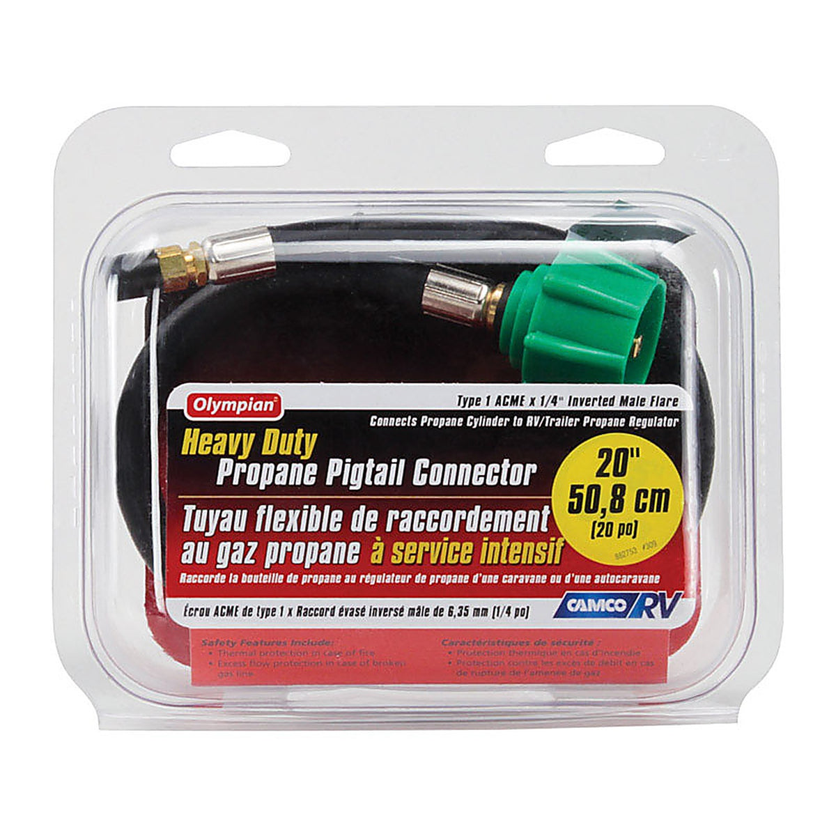Camco - 59073 - 20 in. L Pigtail Propane Hose Connector