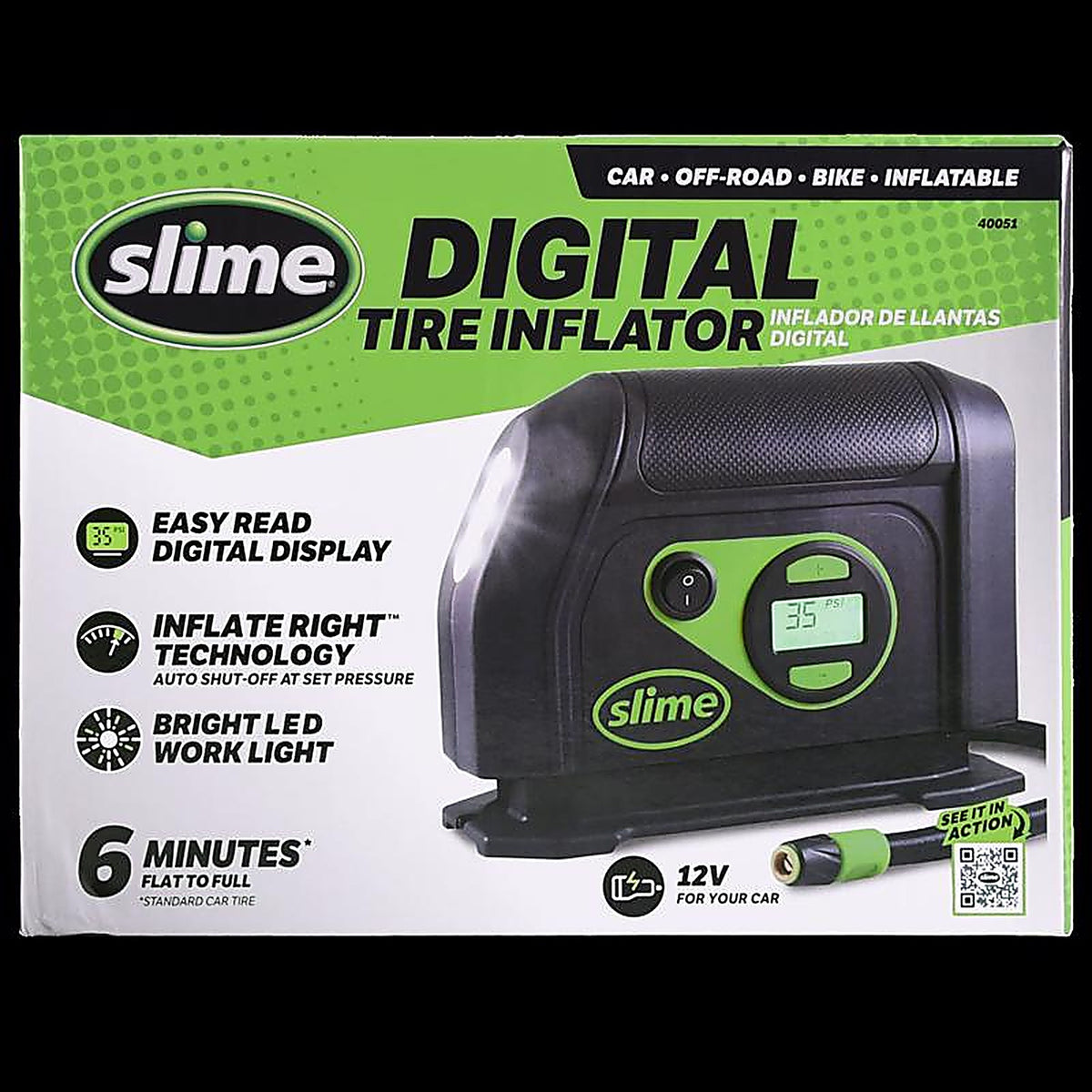 Slime - 40051 - 12 volt Tire Inflator/Gauge