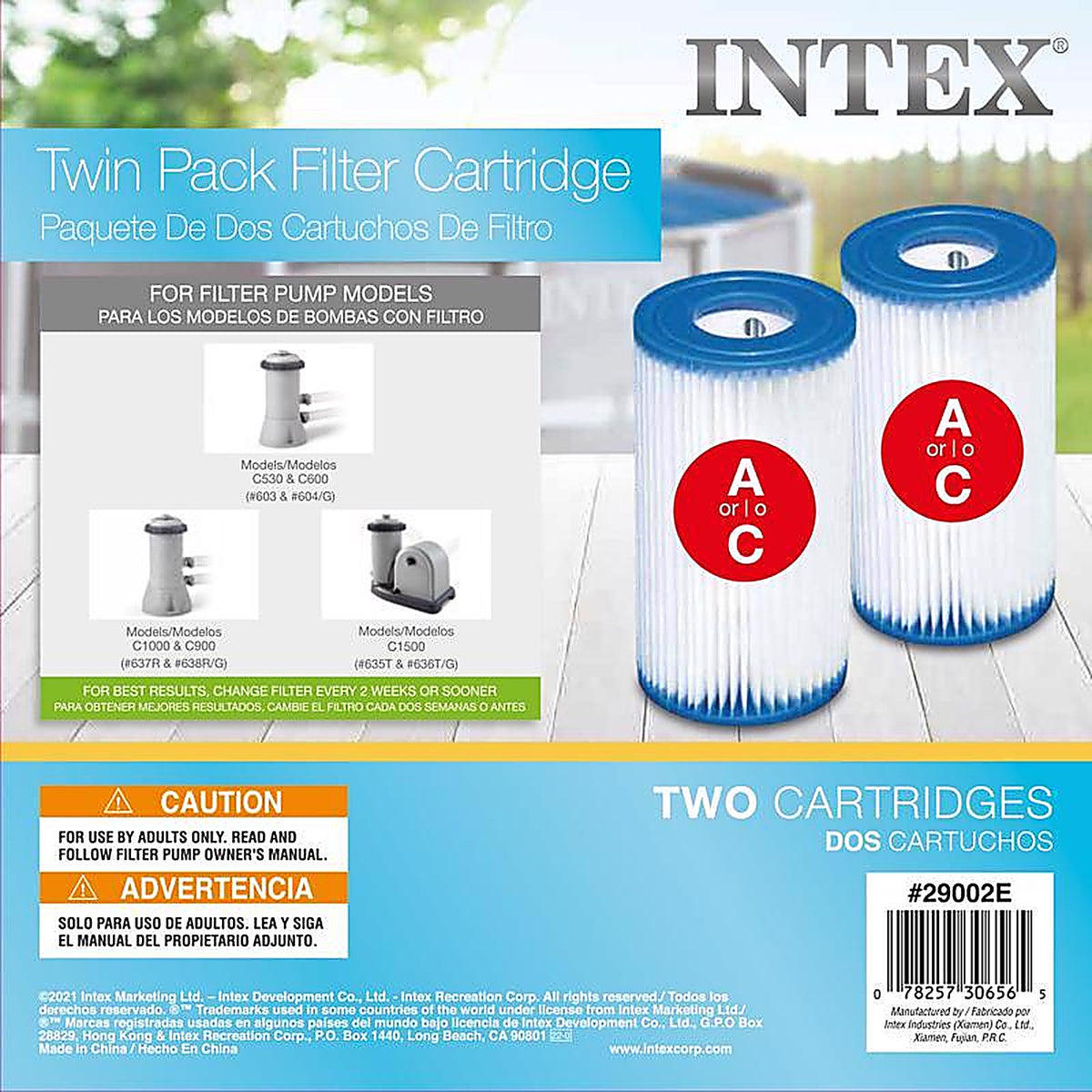Intex - 29002E - Krystal Clear Pool Filter 8 in. H x 8.5 in. W x 8.5 in. L