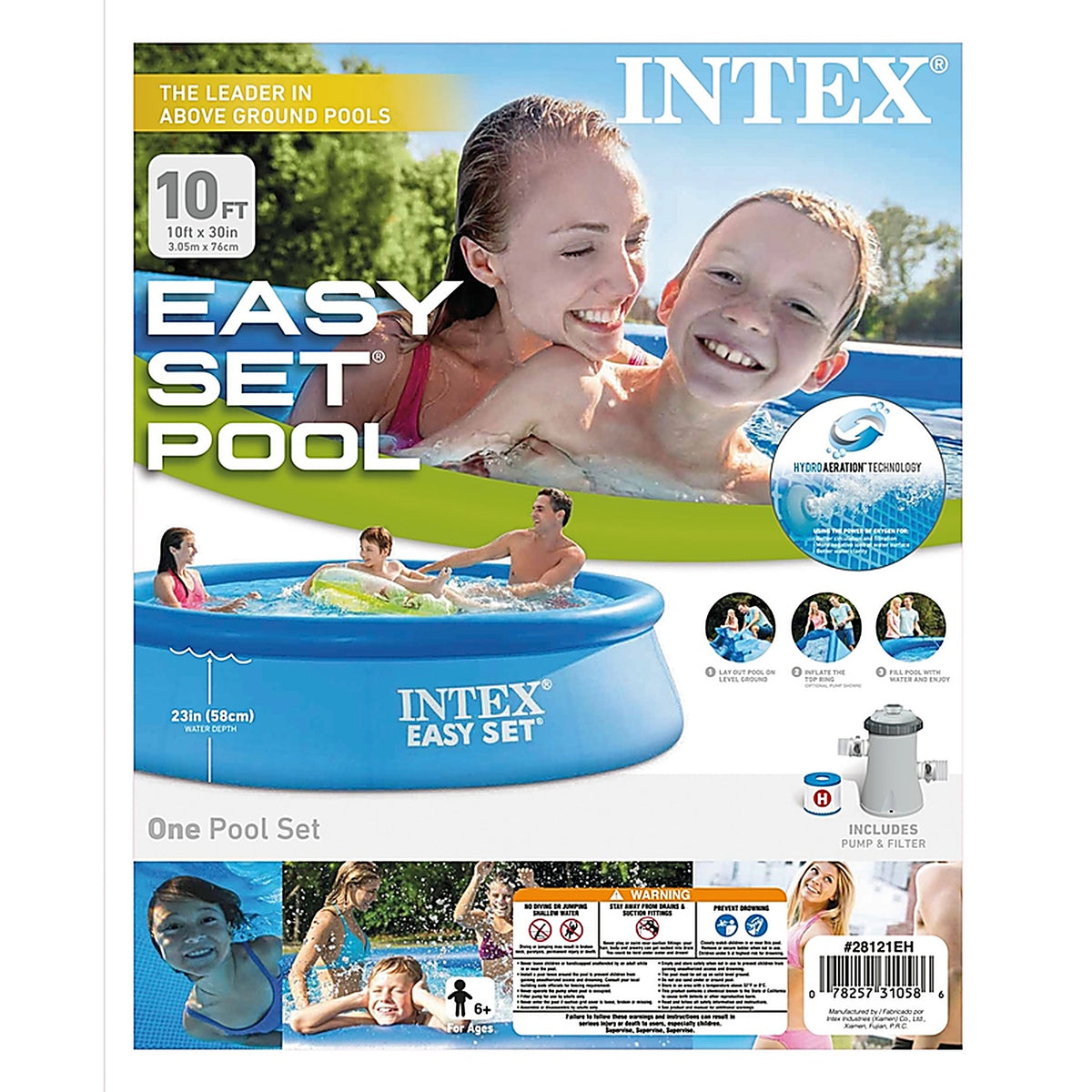 Intex - 28121EH - 1018 gal. Round Plastic Above Ground Pool 30 in. H x 120 in. W x 10 ft. Dia.