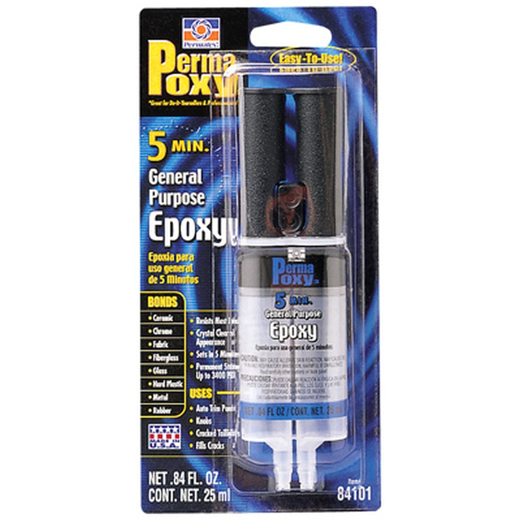 Permatex - 84101 - PermaPoxy 5 Minute General Purpose Epoxy, .84 fl. oz. dual syringe