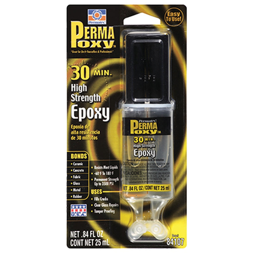 Permatex - 84107 - PermaPoxy 30 Minute High Strength General Purpose Epoxy, .84 fl. oz. dual syringe