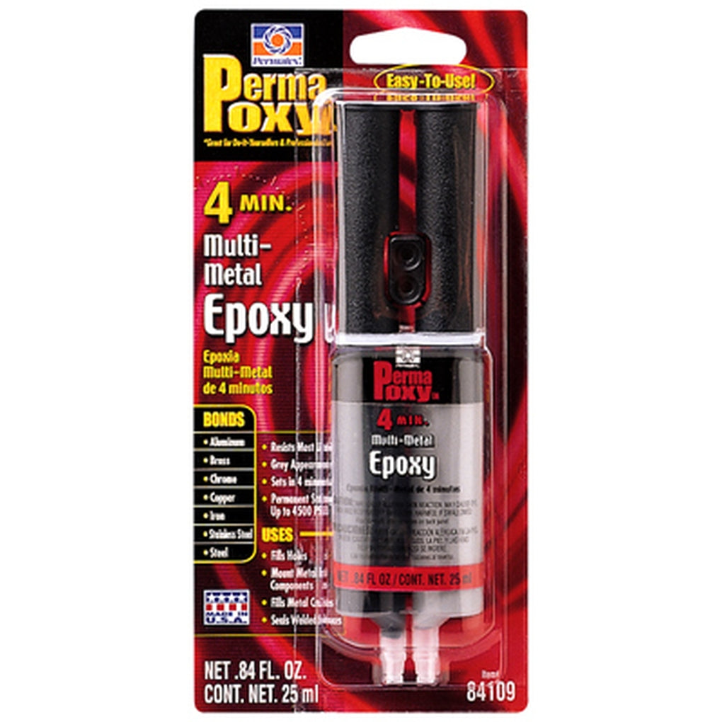 Permatex - 84109 - PermaPoxy 4 Minute Multi-Metal Epoxy, .84 fl. oz. dual syringe