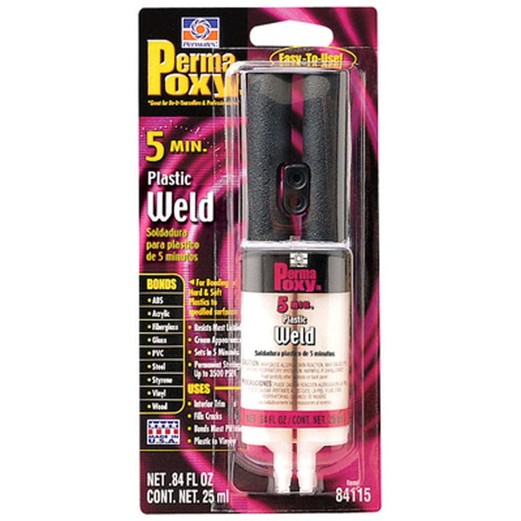 Permatex - 84115 - PermaPoxy 5 Minute Plastic Weld, .84 fl. oz. dual syringe