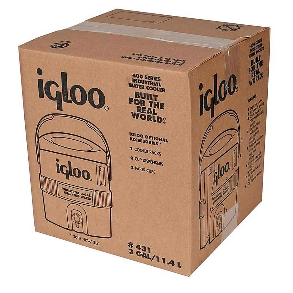 Igloo - 431 - Industrial Water Cooler 3 gal. Red/Yellow
