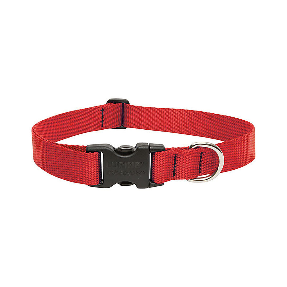 Lupine - 22553 - Pet Basic Solids Red Red Nylon Dog Adjustable Collar