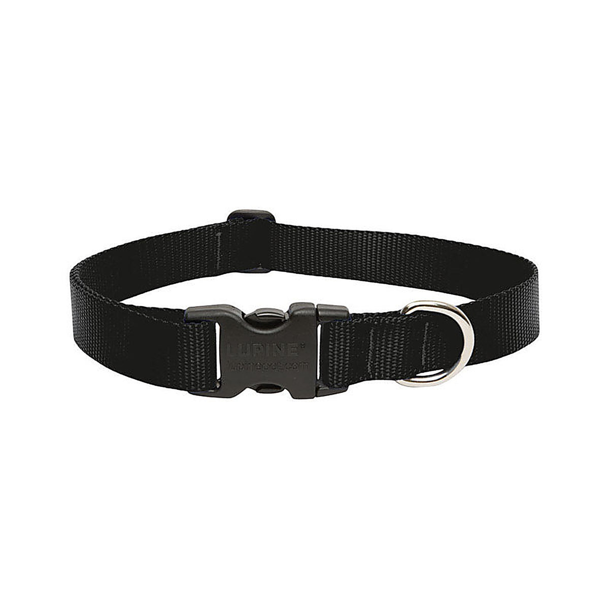 Lupine - 27552 - Pet Basic Solids Black Black Nylon Dog Adjustable Collar