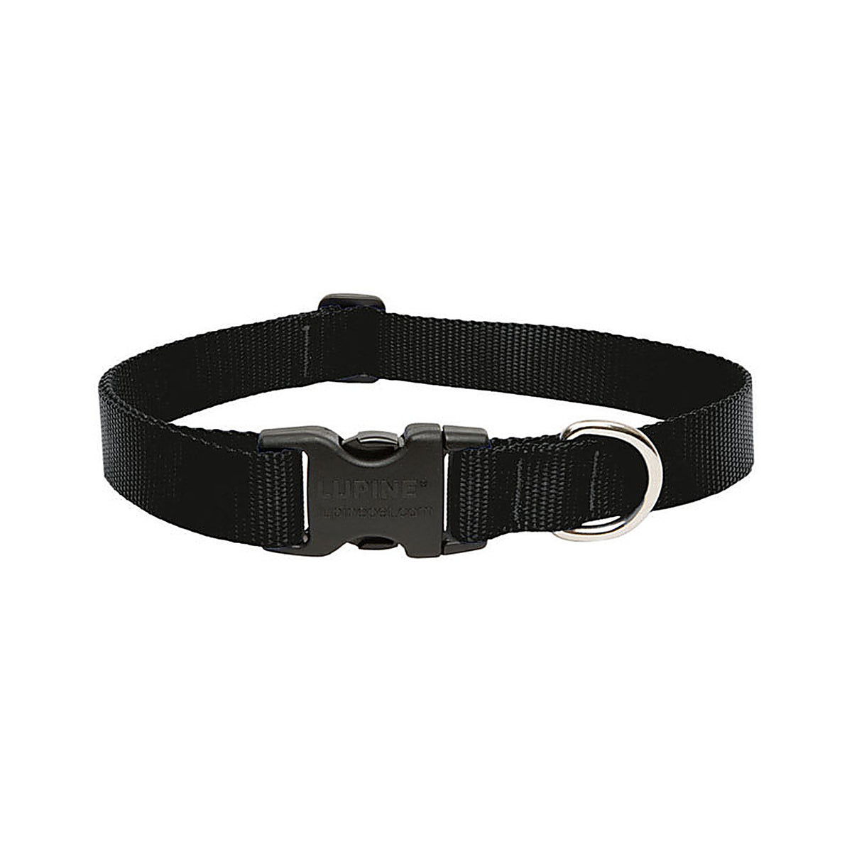 Lupine - 27553 - Pet Basic Solids Black Black Nylon Dog Adjustable Collar