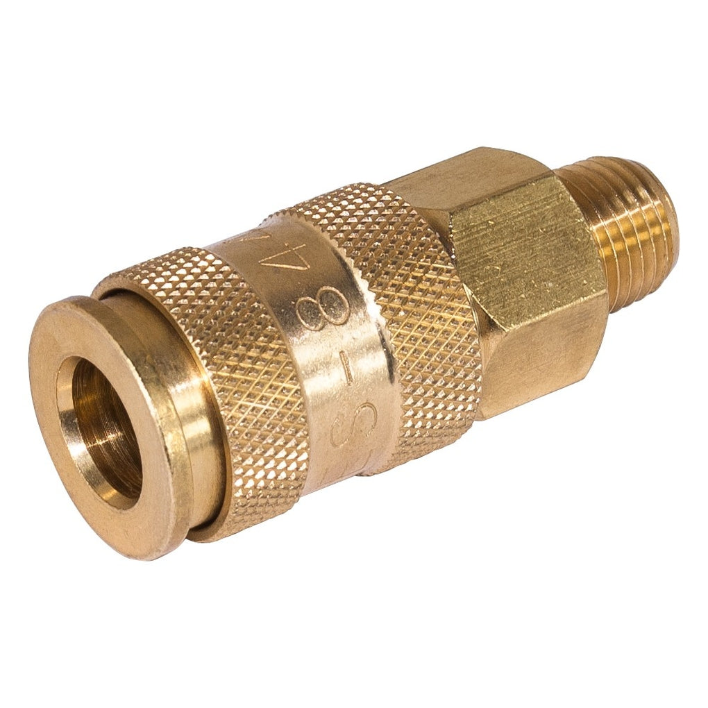 AES|844|M - Universal Air Coupler, 3/8 x 1/4 in, MNPT, 300 psi, Brass