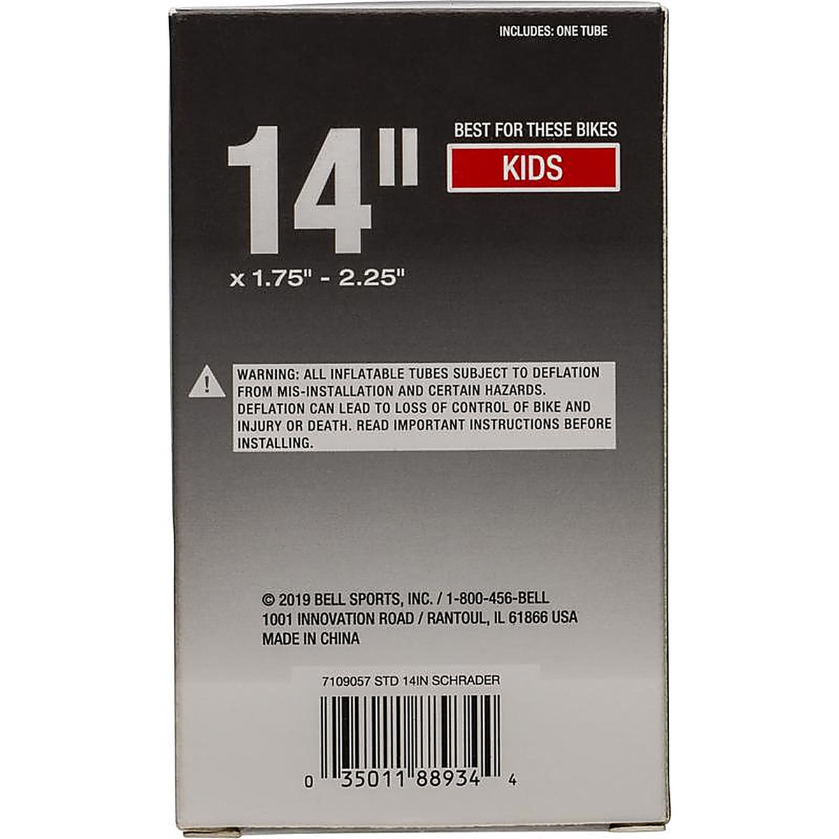 Bell Sports - 7109059 - 14 in. Rubber Bicycle Inner Tube 1 pk