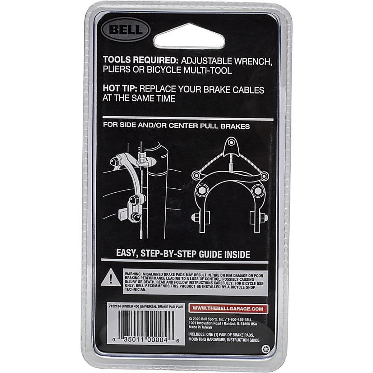 Bell Sports - 7122134 - Binder 400 Synthetic Compounds Bike Brake Pads Black