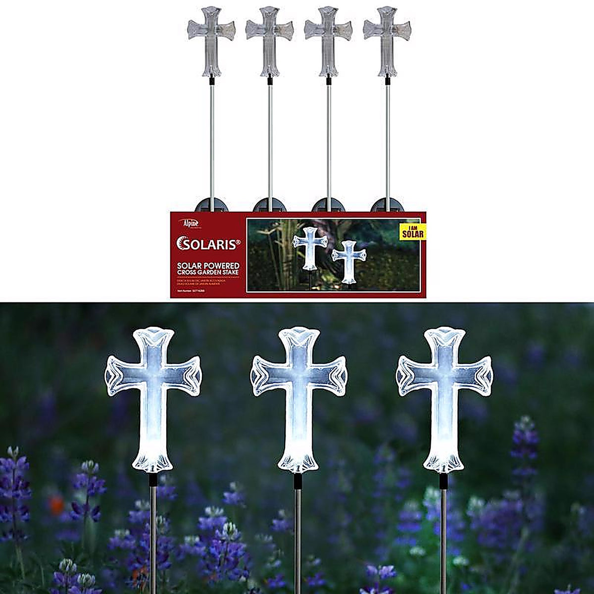 Alpine - SOT162BB - Plastic White 34 in. H Cross Outdoor Garden Stake