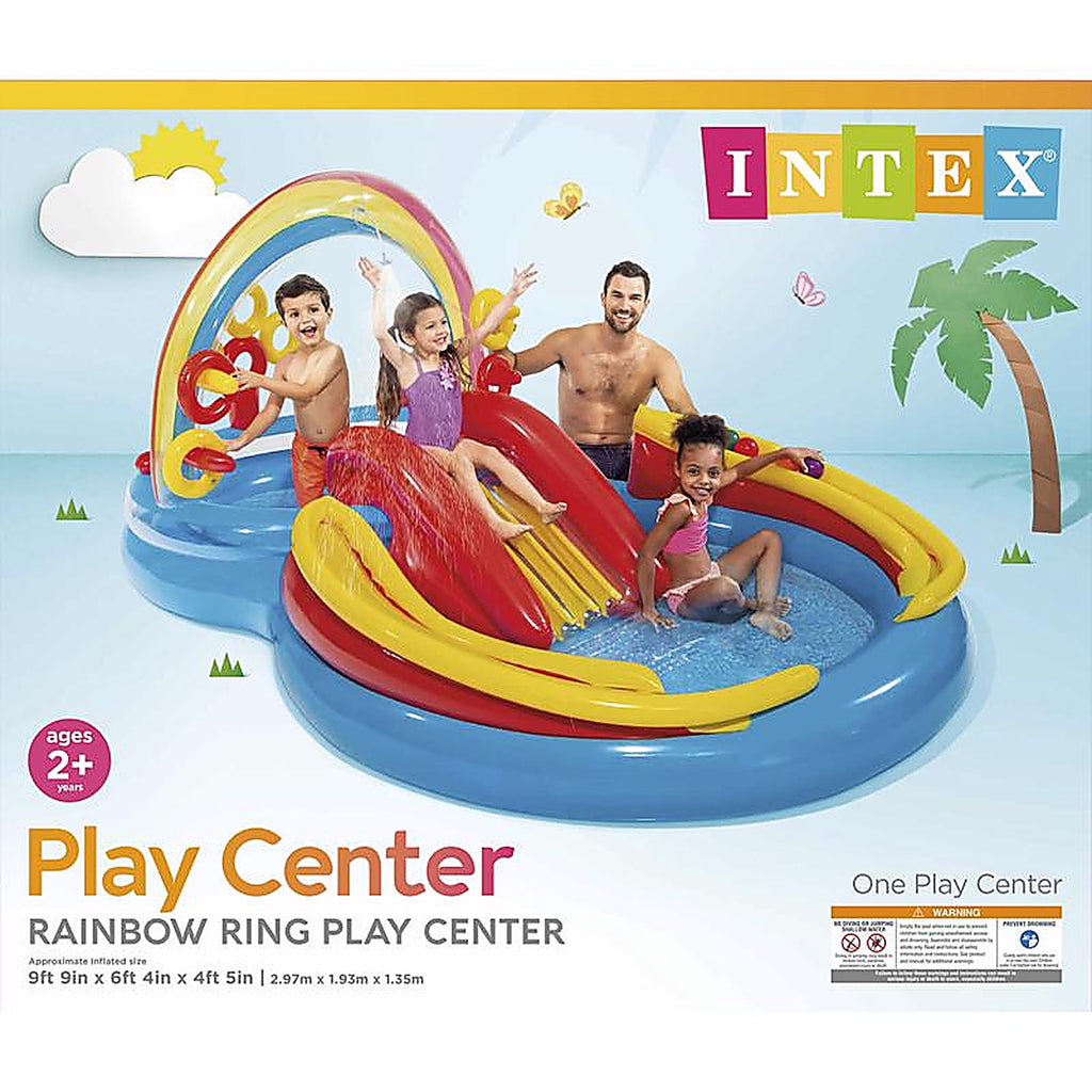Intex - 57453EP - Multicolored Vinyl Inflatable Pool Rainbow Ring Play Center