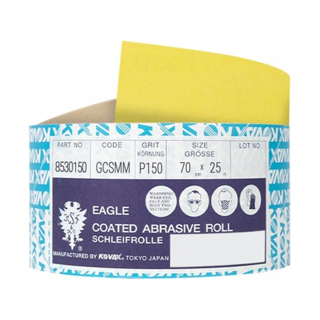 Eagle Abrasives|853-0180|PF Premium Series File Sheet Roll, 2-3/4 in W x 25 m L, 180 Grit, P180-C Grade, 25/Pack