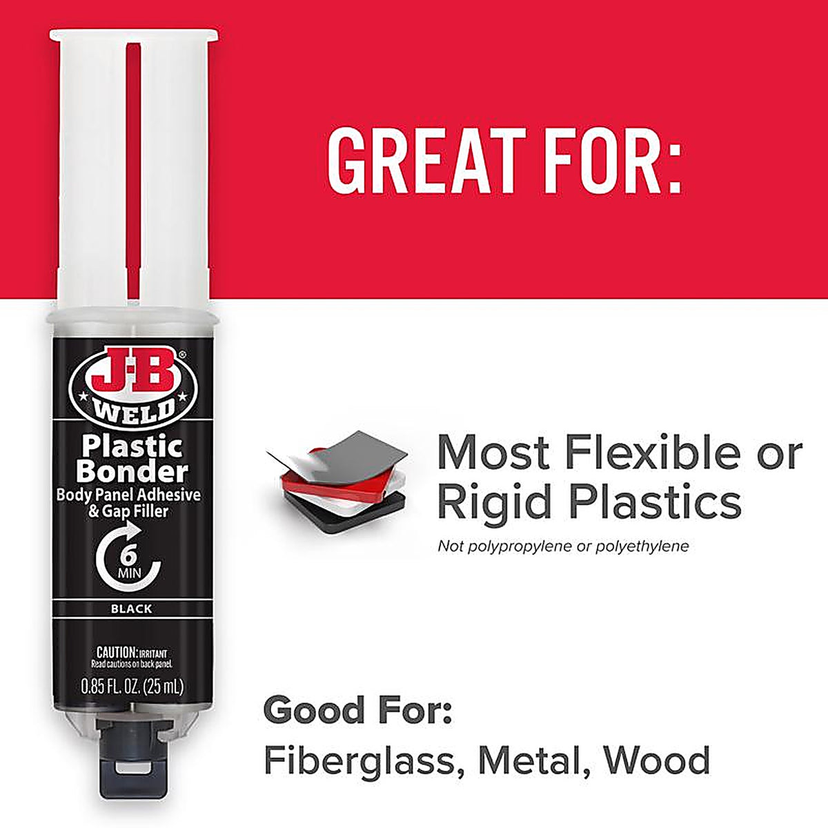 J-B Weld - 50139 - Plastic Bonder High Strength Automotive Adhesive Paste 0.85 oz.