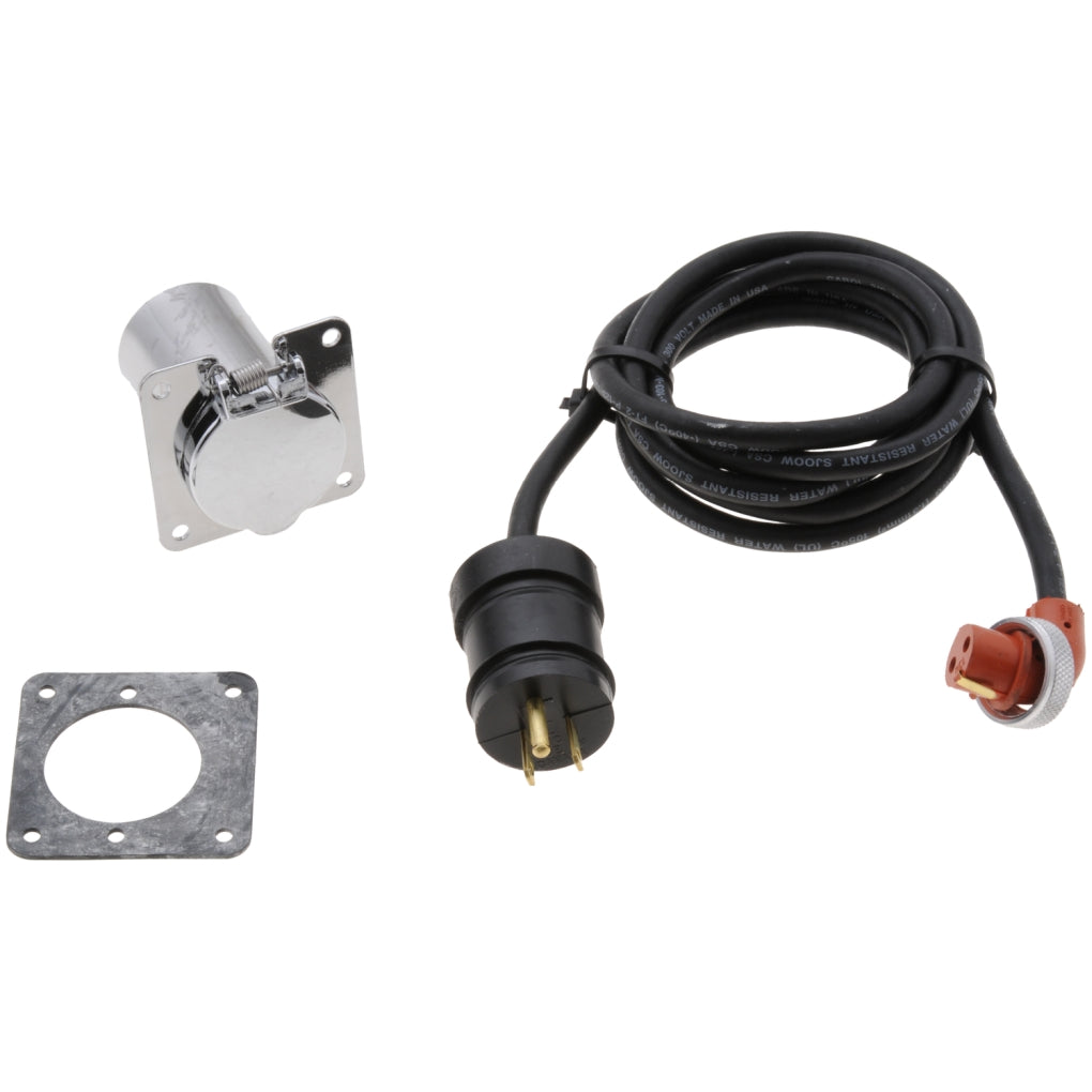 ZeroStart - 8606013 - Power Cord, Weatherproof, 120V 15A, 10ft. , w/chrome plated, square 4 hole receptacle