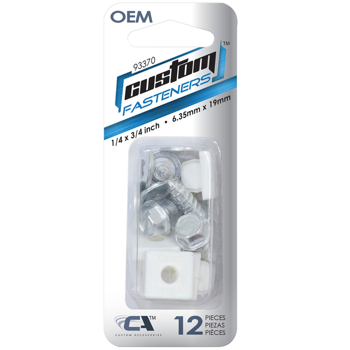 Custom Accessories - 93370 - Metal/Nylon License Plate Fasteners