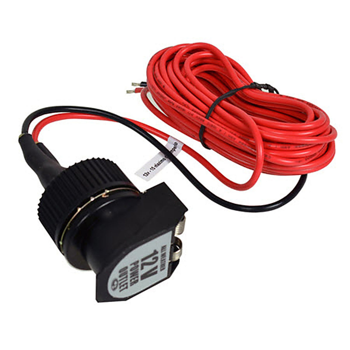 Custom Accessories - 10749 - 12 volt Black/Red Socket - 1/Pack Universal
