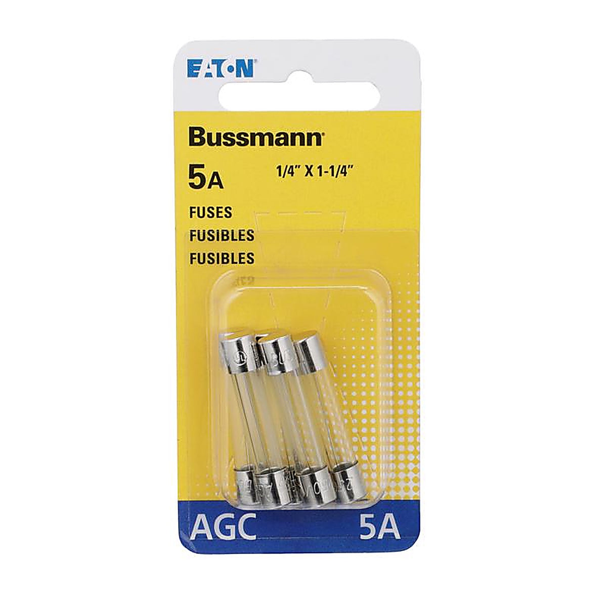 Bussmann - BP/AGC-5-RP - 5 amps AGC Glass Tube Fuse - 5/Pack
