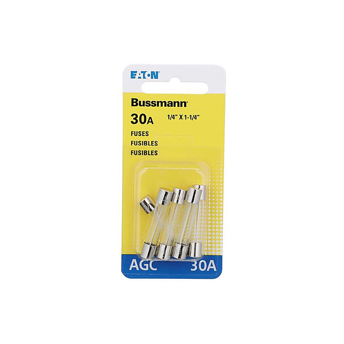 Bussmann - BP/AGC-30-RP - 30 amps AGC Glass Tube Fuse - 5/Pack