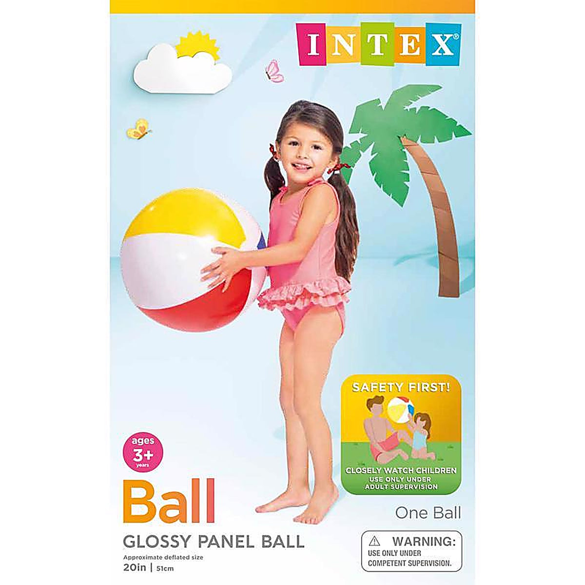 Intex - 59020EP - Multicolored Vinyl Inflatable Glossy Panel Beach Ball