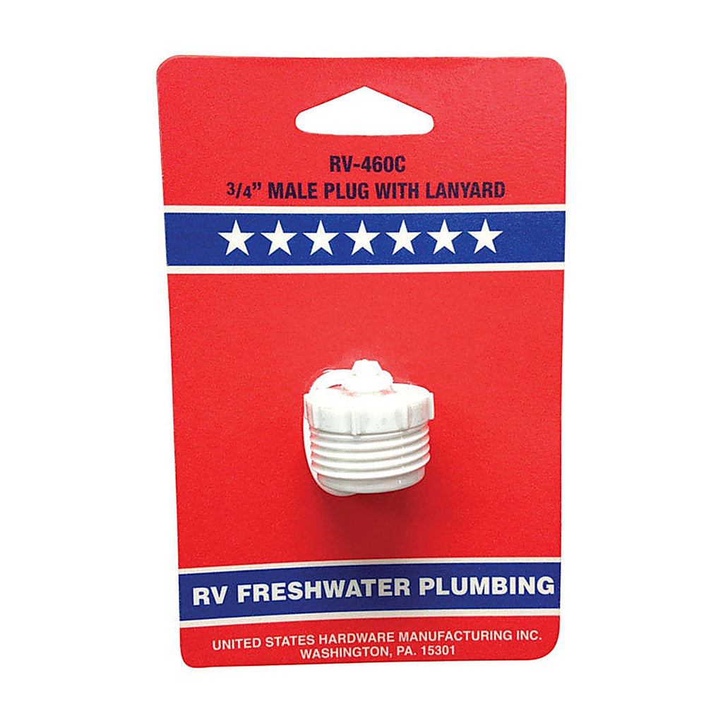 US Hardware - RV-460C - Male Hose Plug With Lanyard - 1/Pack