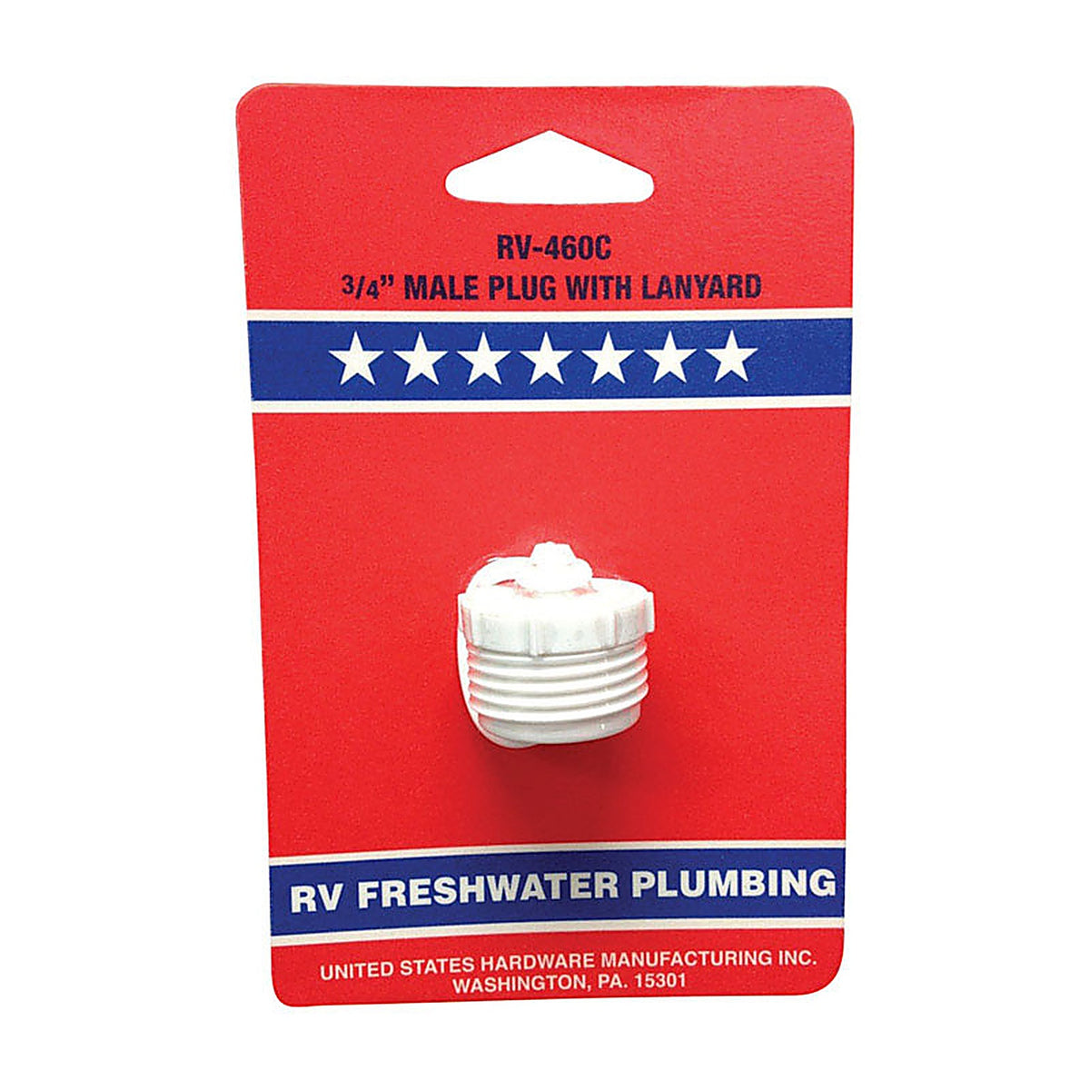 US Hardware - RV-460C - Male Hose Plug With Lanyard - 1/Pack