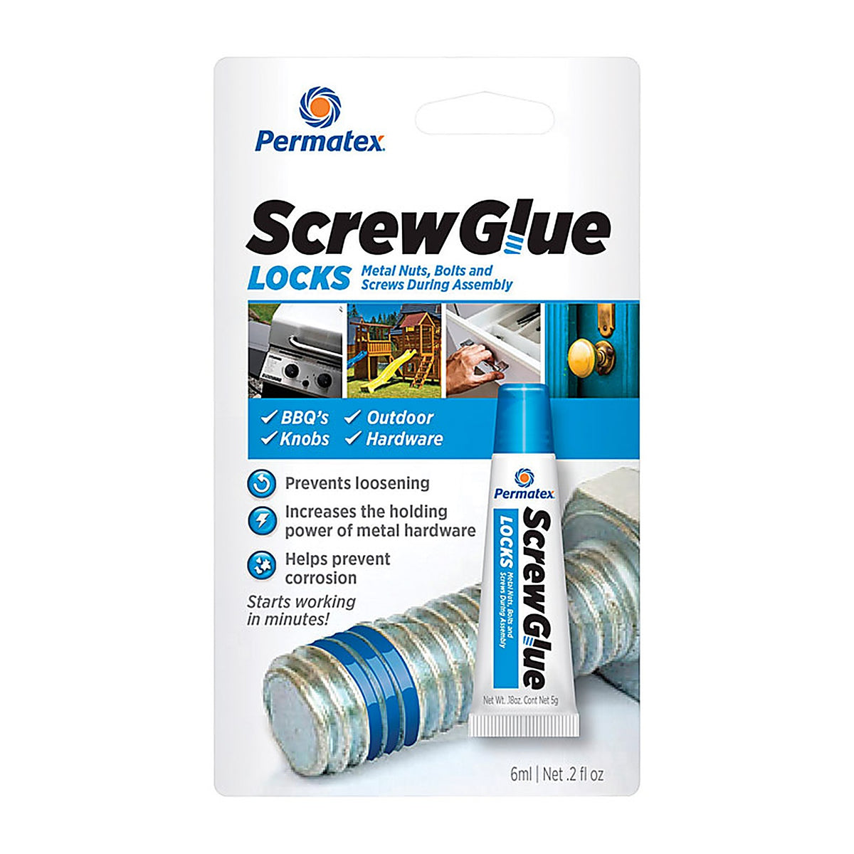 Permatex - 28206 - Screw Glue Medium Strength Adhesive 0.2 oz.