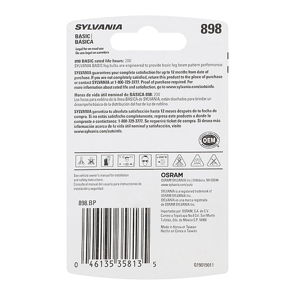 Sylvania - 898BP - 898 Basic Fog Bulb, 1 Pack