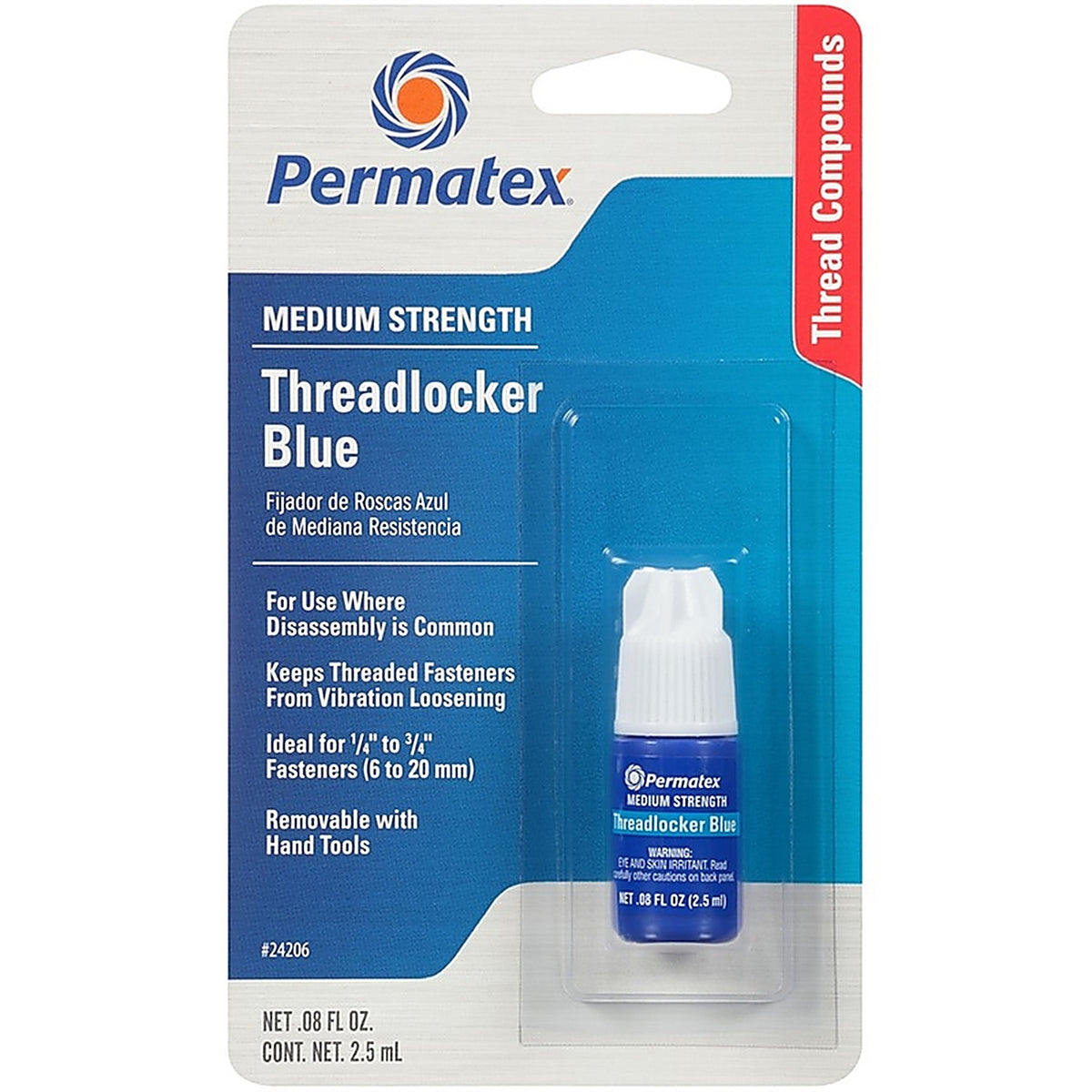 Permatex - 24206 - Threadlocker Liquid 0.08 oz.